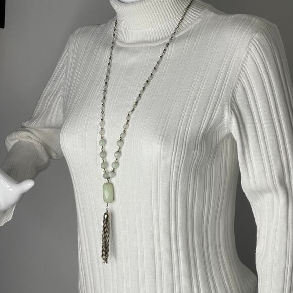 Banana Republic necklace signed costume jewelry long gold tassel contemporary - Picture 1 of 11